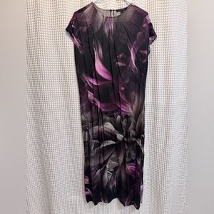 AllSaints Black and Purple Floral Maxi Dress